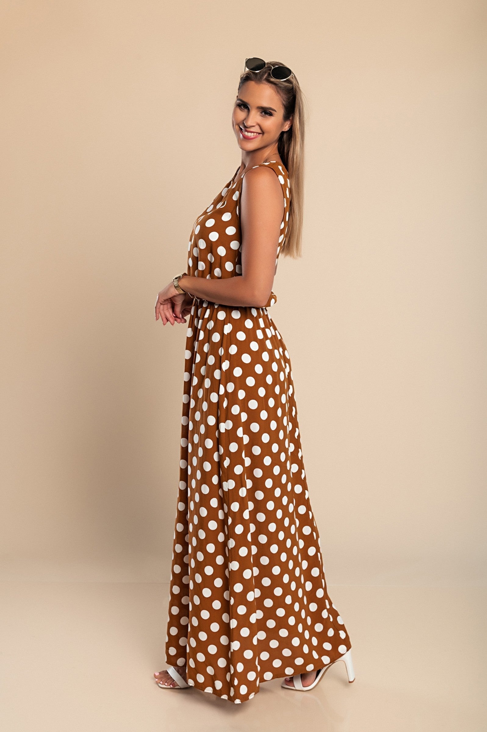 Hannah™ | Maxi Kjole med Prikker fra Lina