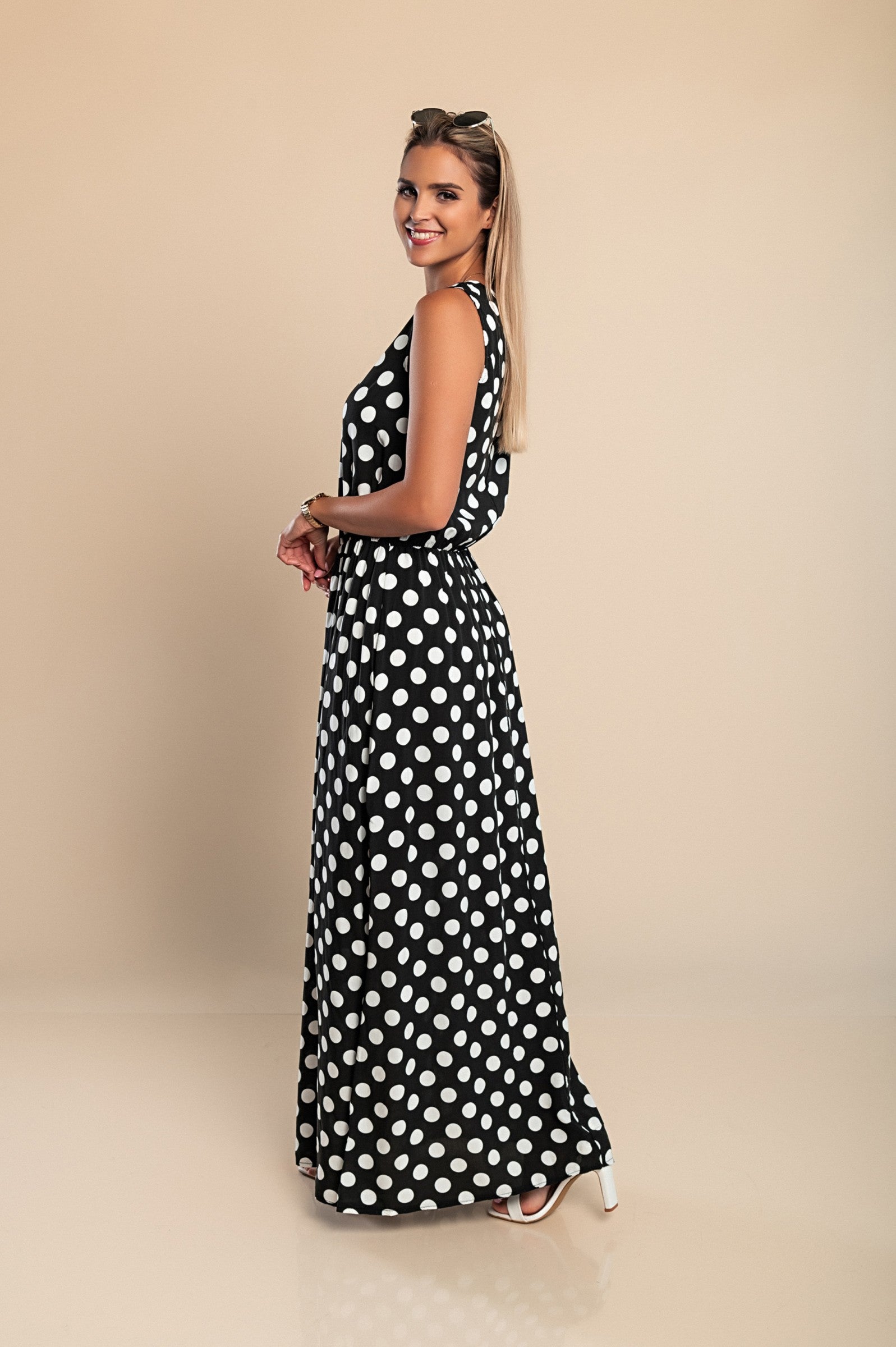 Hannah™ | Maxi Kjole med Prikker fra Lina