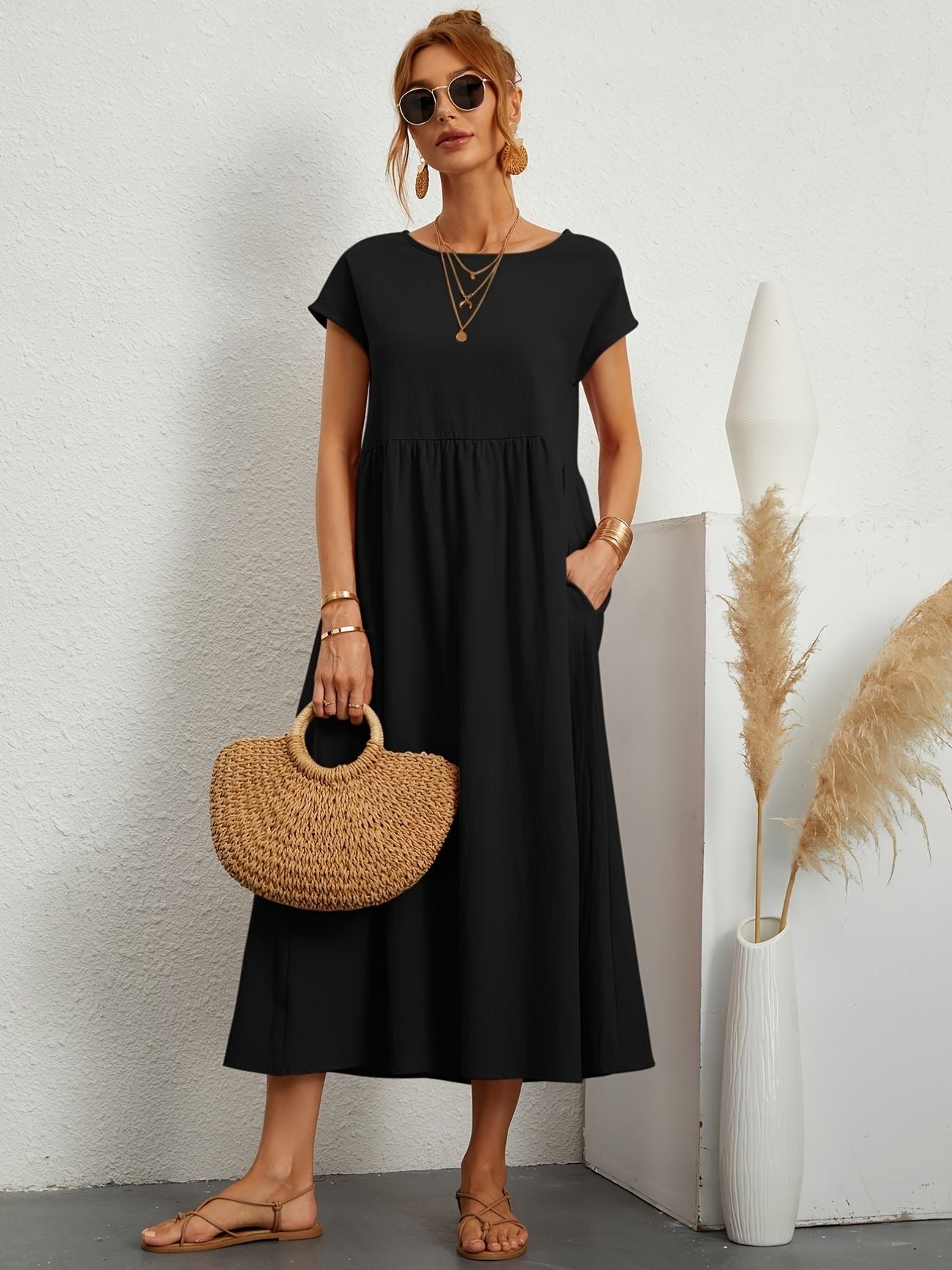 Greta™ | Elegant hørkjole