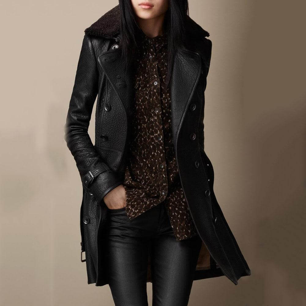 Fiona™ | Luksus trenchcoat i læder
