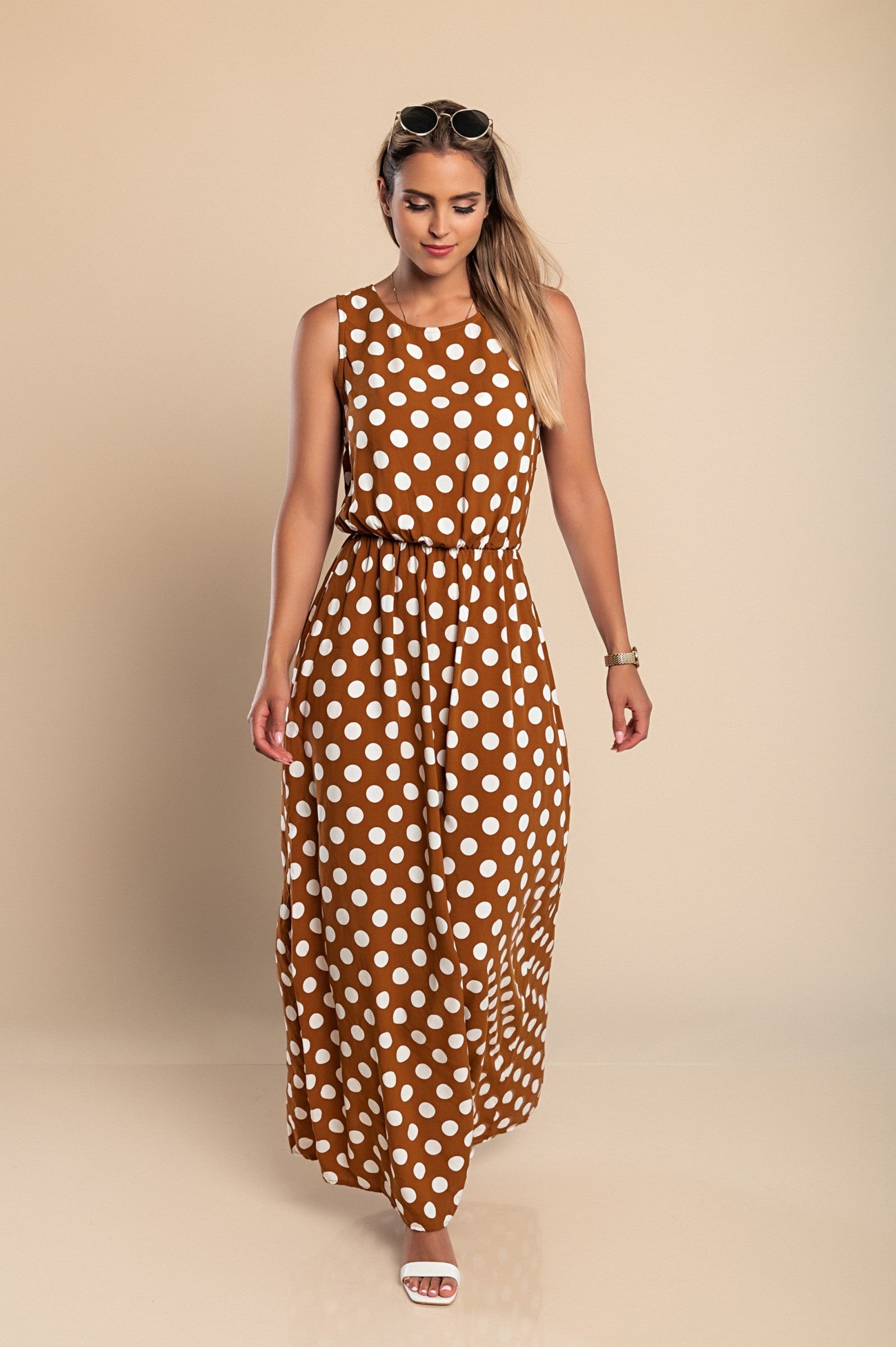 Hannah™ | Maxi Kjole med Prikker fra Lina
