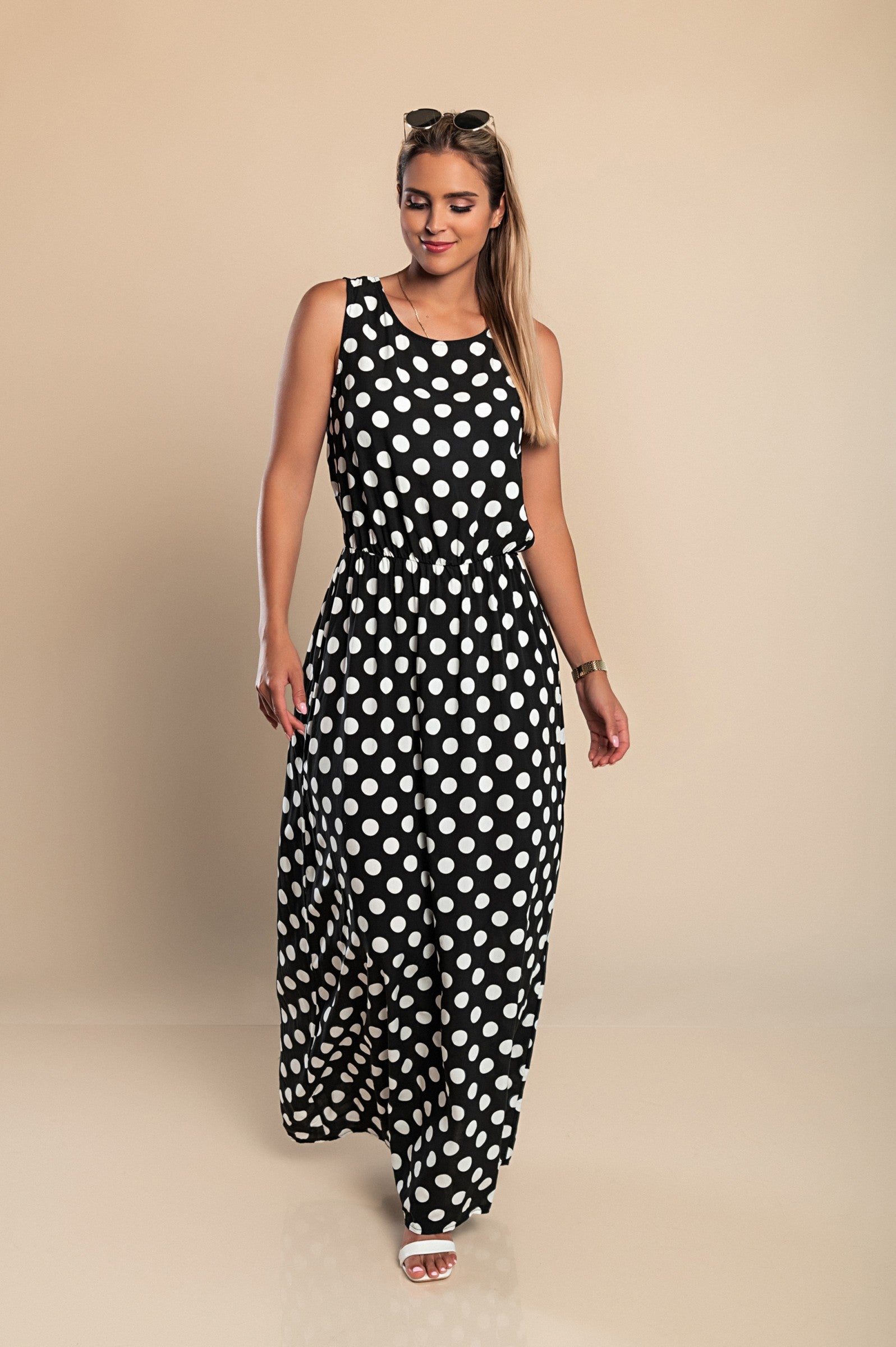Hannah™ | Maxi Kjole med Prikker fra Lina
