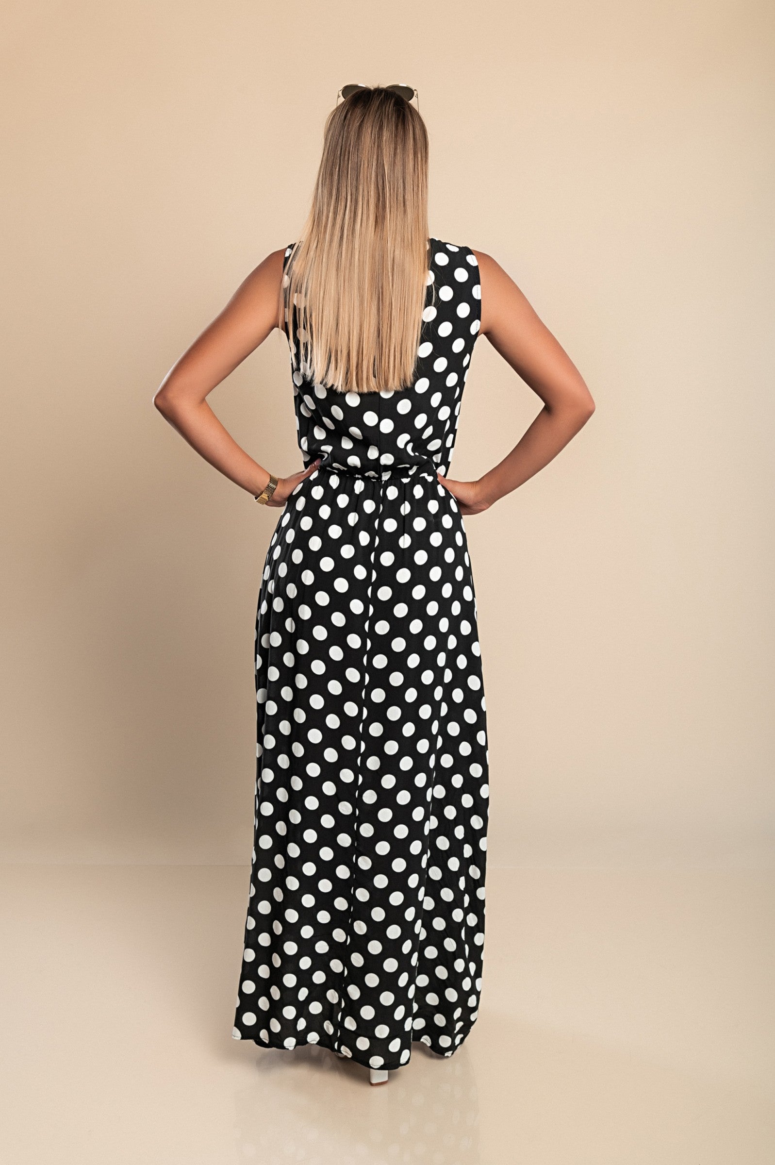 Hannah™ | Maxi Kjole med Prikker fra Lina