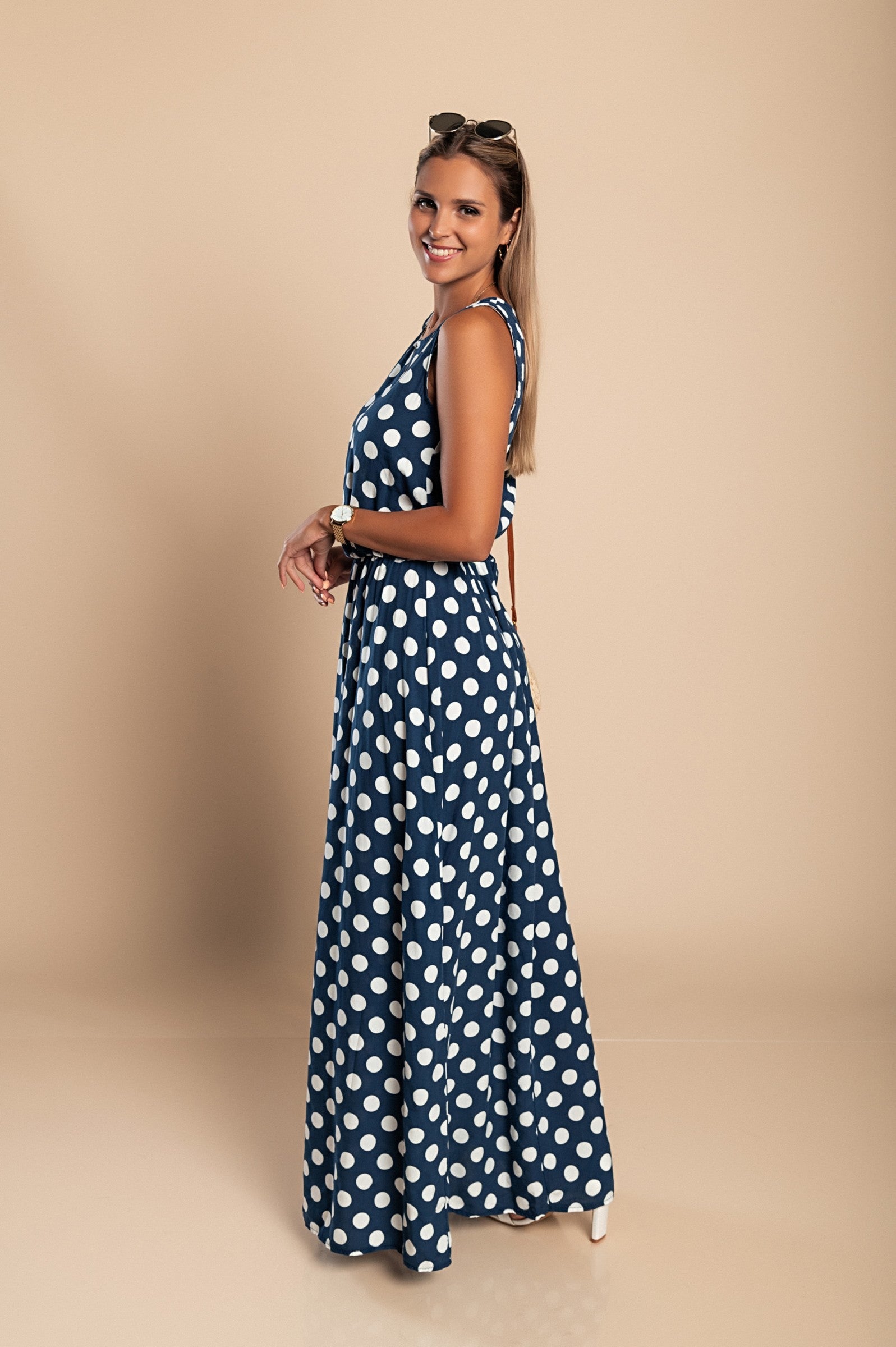 Hannah™ | Maxi Kjole med Prikker fra Lina