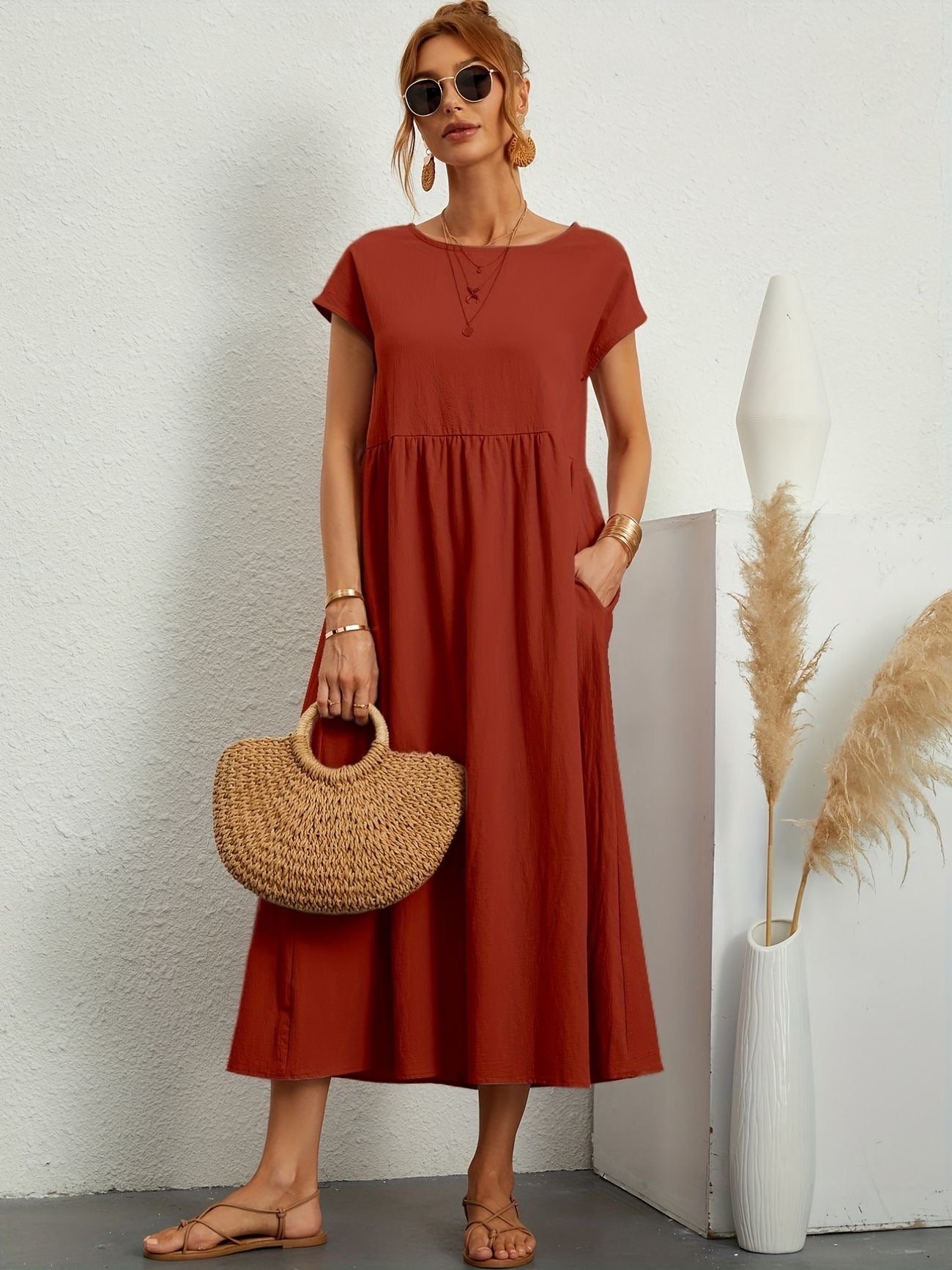 Greta™ | Elegant hørkjole