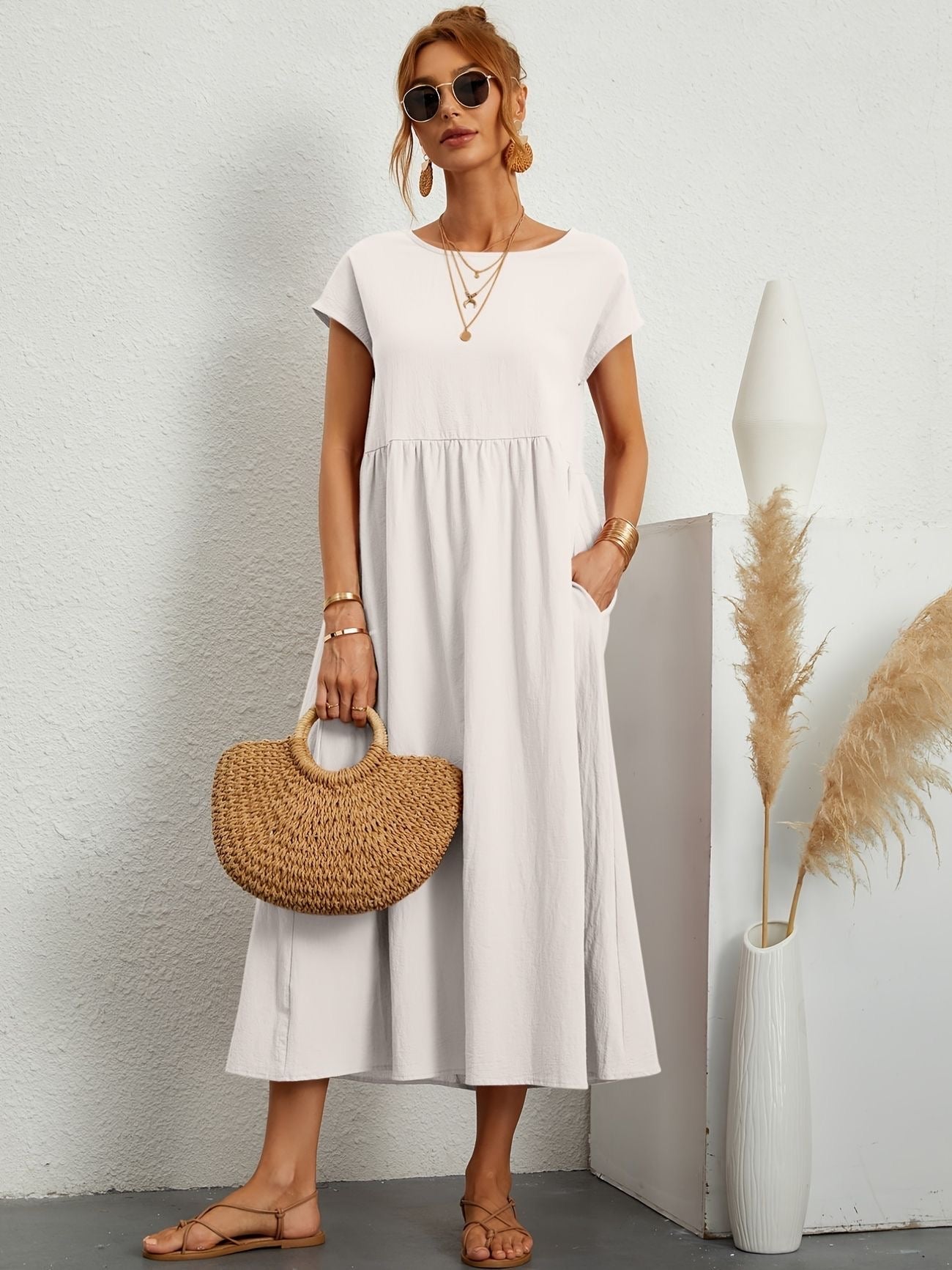 Greta™ | Elegant hørkjole
