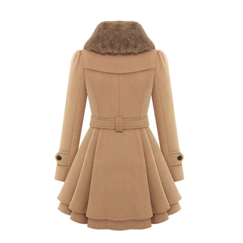 Vesterlund™ | Chic Trenchcoat med Vegansk Pels