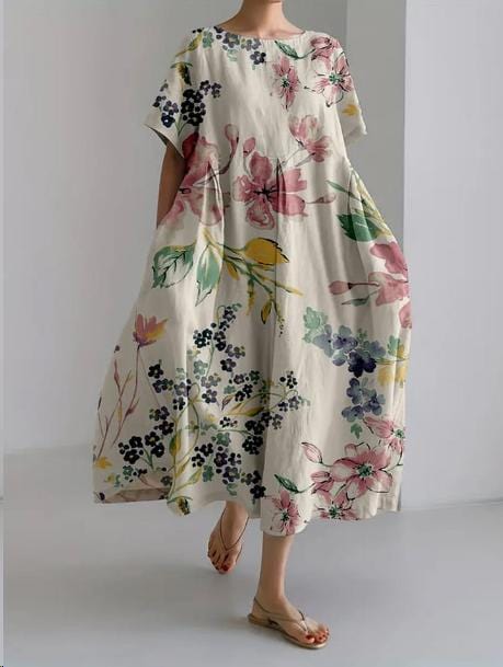 Madeleine｜Elegant Floral Kjole til Kvinder