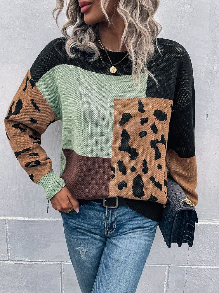 Vesterlund™ | Patchwork Leopard Vintage Sweatshirt