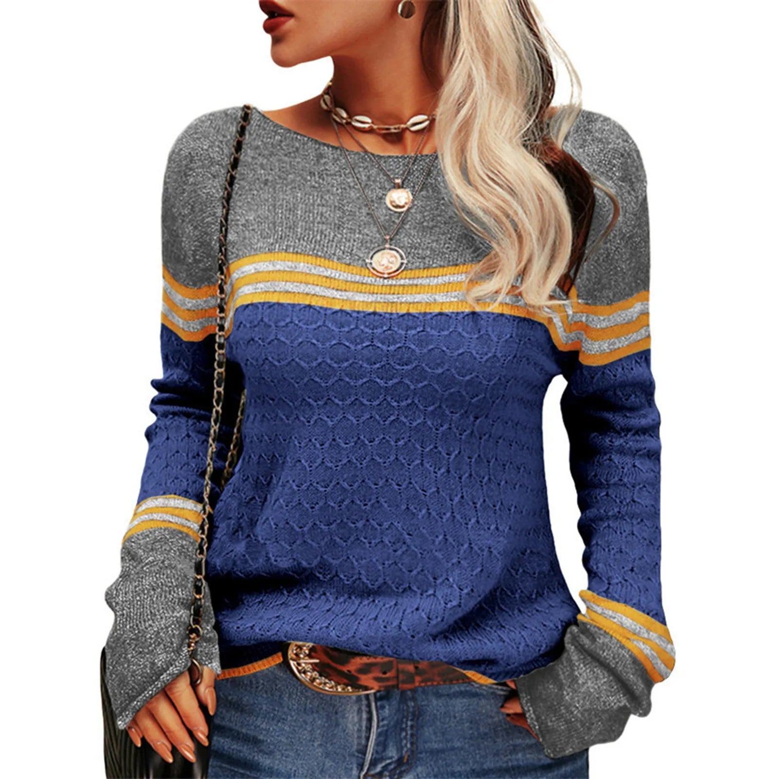 Vesterlund™ | Casual Strikket T-shirt med Striber