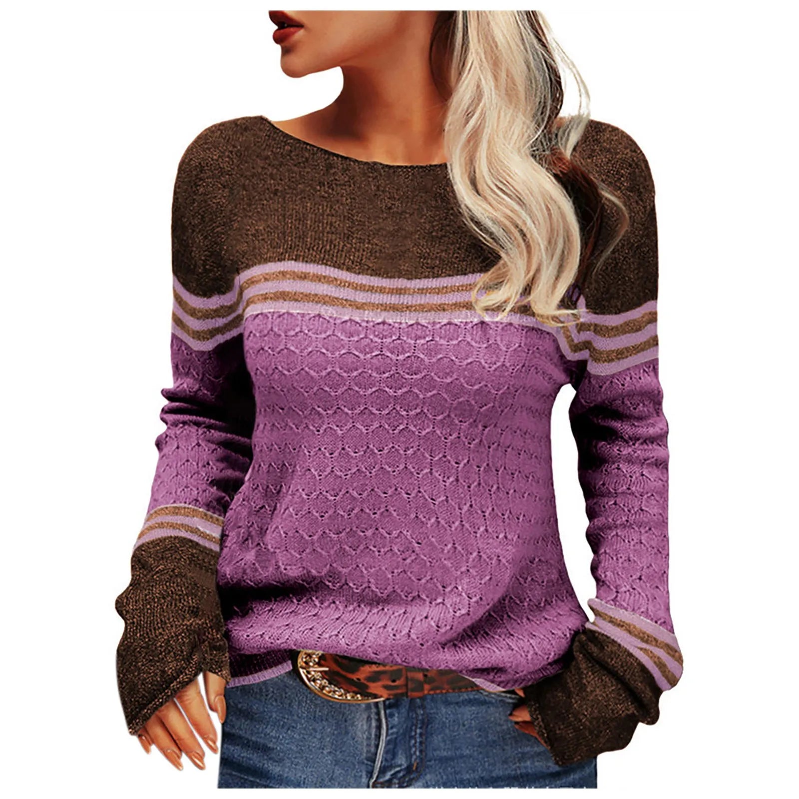 Vesterlund™ | Casual Strikket T-shirt med Striber