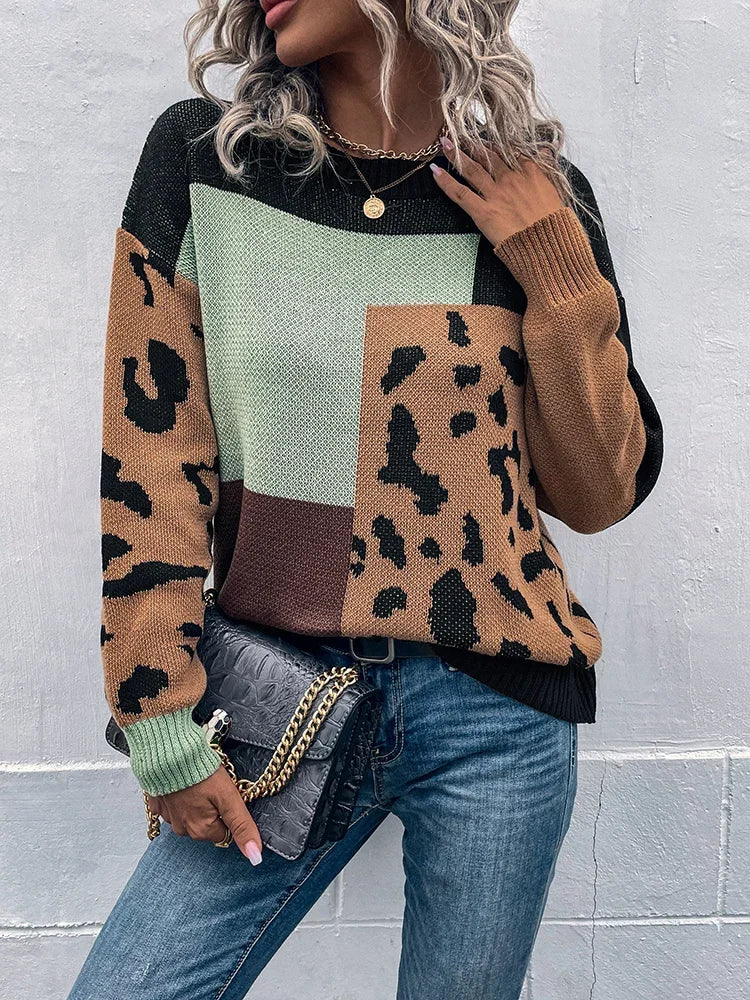 Vesterlund™ | Patchwork Leopard Vintage Sweatshirt