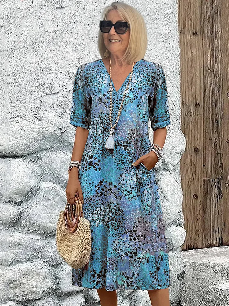 Hanna™ | Livlig Blomstret Kjole