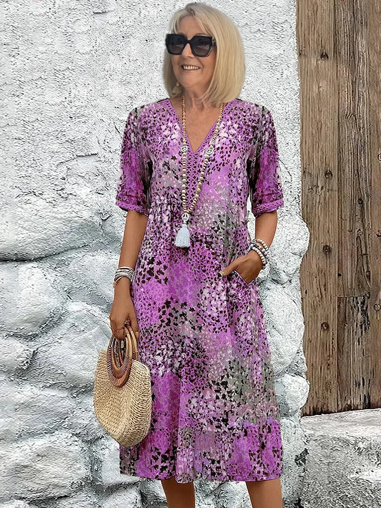 Hanna™ | Livlig Blomstret Kjole